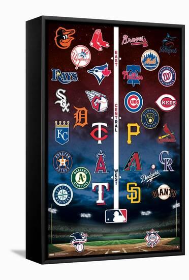 MLB League - Logos 24-Trends International-Framed Stretched Canvas