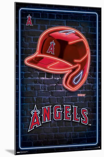 MLB Los Angeles Angels - Neon Helmet 23-Trends International-Mounted Poster