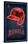 MLB Los Angeles Angels - Neon Helmet 23-Trends International-Stretched Canvas