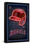 MLB Los Angeles Angels - Neon Helmet 23-Trends International-Framed Stretched Canvas