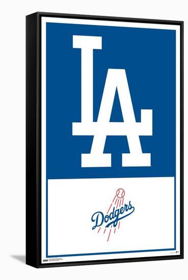 MLB Los Angeles Dodgers - Logo 22-Trends International-Framed Stretched Canvas