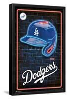 MLB Los Angeles Dodgers - Neon Helmet 23-Trends International-Framed Poster