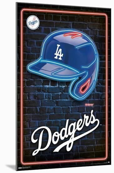 MLB Los Angeles Dodgers - Neon Helmet 23-Trends International-Mounted Poster