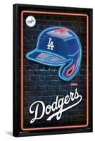 MLB Los Angeles Dodgers - Neon Helmet 23-Trends International-Framed Poster