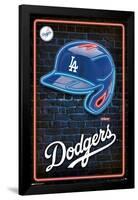 MLB Los Angeles Dodgers - Neon Helmet 23-Trends International-Framed Poster