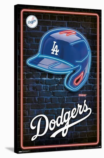 MLB Los Angeles Dodgers - Neon Helmet 23-Trends International-Stretched Canvas