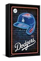 MLB Los Angeles Dodgers - Neon Helmet 23-Trends International-Framed Stretched Canvas