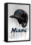 MLB Miami Marlins - Drip Helmet 22-Trends International-Framed Stretched Canvas