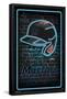 MLB Miami Marlins - Neon Helmet 23-Trends International-Framed Poster