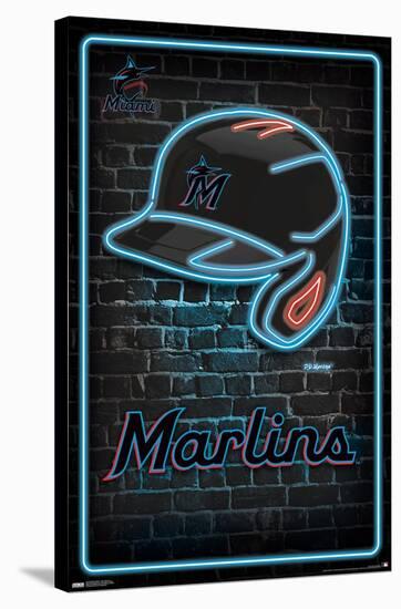MLB Miami Marlins - Neon Helmet 23-Trends International-Stretched Canvas