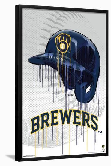 MLB Milwaukee Brewers - Drip Helmet 22-Trends International-Framed Poster