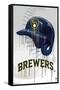 MLB Milwaukee Brewers - Drip Helmet 22-Trends International-Framed Stretched Canvas