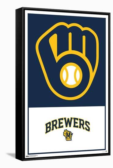 MLB Milwaukee Brewers - Logo 22-Trends International-Framed Stretched Canvas