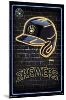 MLB Milwaukee Brewers - Neon Helmet 23-Trends International-Mounted Poster