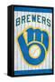 MLB Milwaukee Brewers - Retro Logo-Trends International-Framed Stretched Canvas