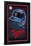 MLB Minnesota Twins - Neon Helmet 23-Trends International-Framed Poster