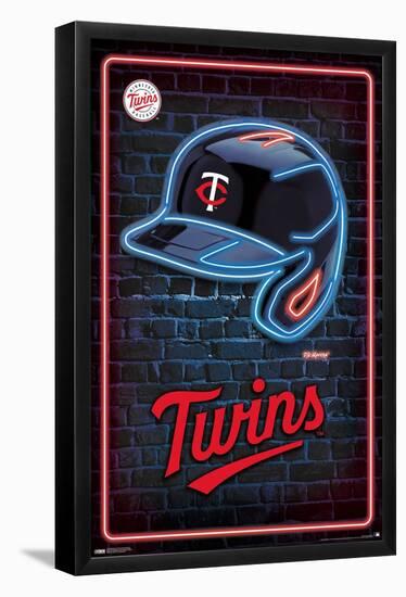 MLB Minnesota Twins - Neon Helmet 23-Trends International-Framed Poster