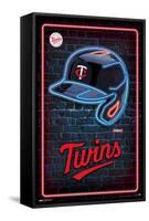 MLB Minnesota Twins - Neon Helmet 23-Trends International-Framed Stretched Canvas