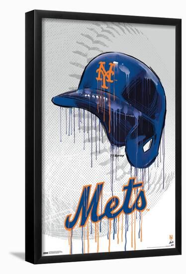 MLB New York Mets - Drip Helmet 22-Trends International-Framed Poster