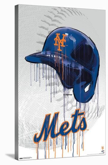 MLB New York Mets - Drip Helmet 22-Trends International-Stretched Canvas