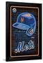 MLB New York Mets - Neon Helmet 23-Trends International-Framed Poster