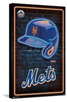 MLB New York Mets - Neon Helmet 23-Trends International-Stretched Canvas