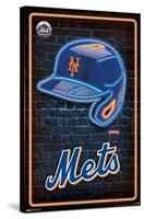 MLB New York Mets - Neon Helmet 23-Trends International-Stretched Canvas