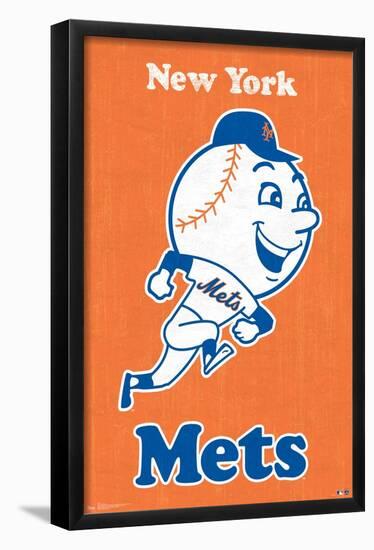 MLB New York Mets - Retro Logo 11-Trends International-Framed Poster