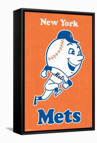 MLB New York Mets - Retro Logo 11-Trends International-Framed Stretched Canvas