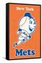 MLB New York Mets - Retro Logo 11-Trends International-Framed Stretched Canvas