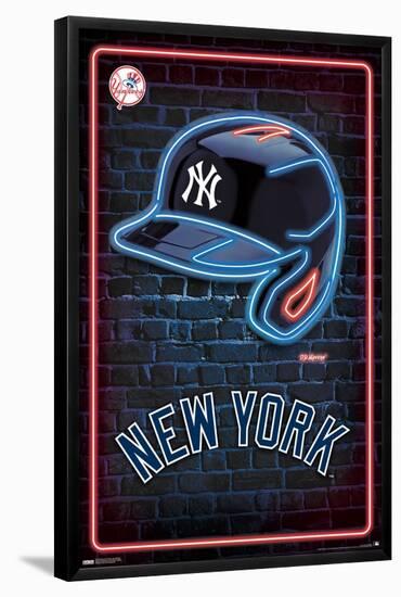 MLB New York Yankees - Neon Helmet 23-Trends International-Framed Poster