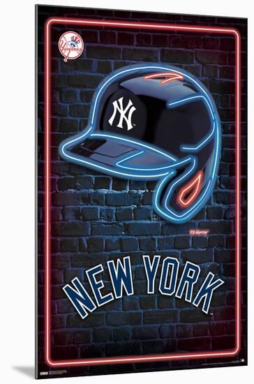 MLB New York Yankees - Neon Helmet 23-Trends International-Mounted Poster