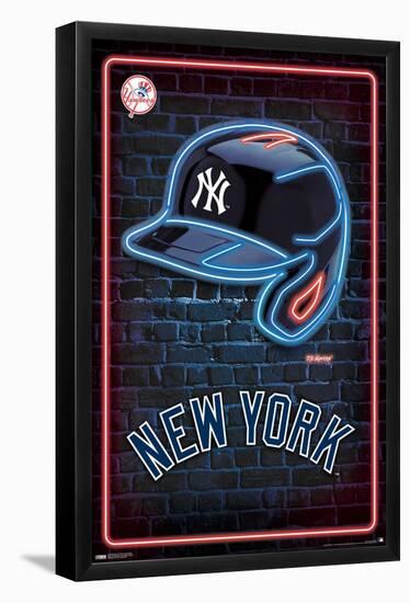 MLB New York Yankees - Neon Helmet 23-Trends International-Framed Poster