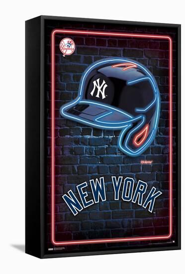 MLB New York Yankees - Neon Helmet 23-Trends International-Framed Stretched Canvas