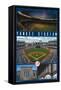 MLB New York Yankees - Stadium 16-Trends International-Framed Stretched Canvas