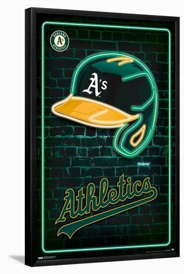 MLB Oakland Athletics - Neon Helmet 23-Trends International-Framed Poster