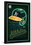 MLB Oakland Athletics - Neon Helmet 23-Trends International-Framed Poster