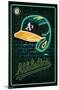 MLB Oakland Athletics - Neon Helmet 23-Trends International-Mounted Poster