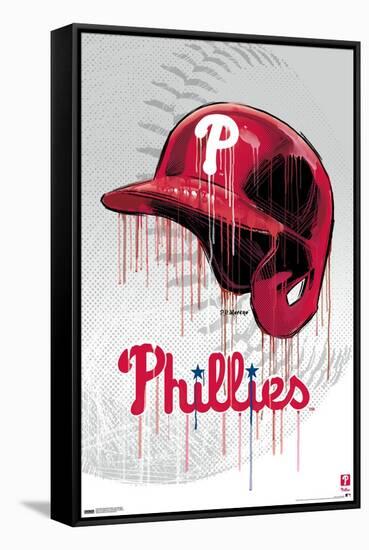 MLB Philadelphia Phillies - Drip Helmet 22-Trends International-Framed Stretched Canvas