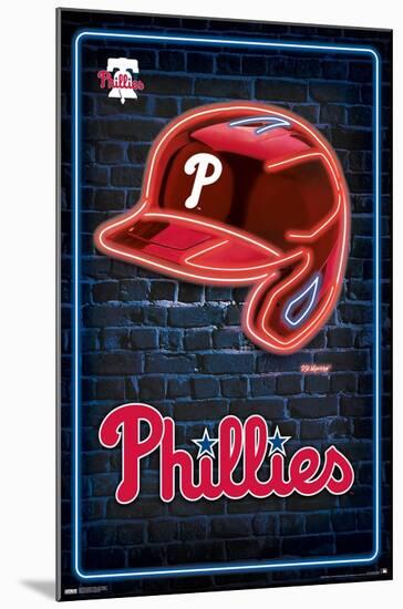 MLB Philadelphia Phillies - Neon Helmet 23-Trends International-Mounted Poster