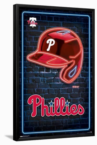 MLB Philadelphia Phillies - Neon Helmet 23-Trends International-Framed Poster