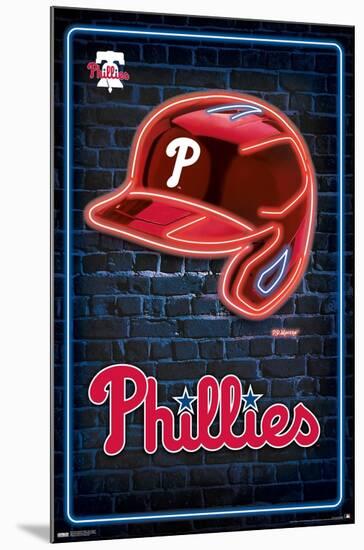 MLB Philadelphia Phillies - Neon Helmet 23-Trends International-Mounted Poster