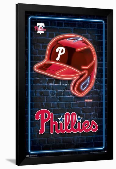 MLB Philadelphia Phillies - Neon Helmet 23-Trends International-Framed Poster