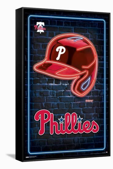 MLB Philadelphia Phillies - Neon Helmet 23-Trends International-Framed Stretched Canvas