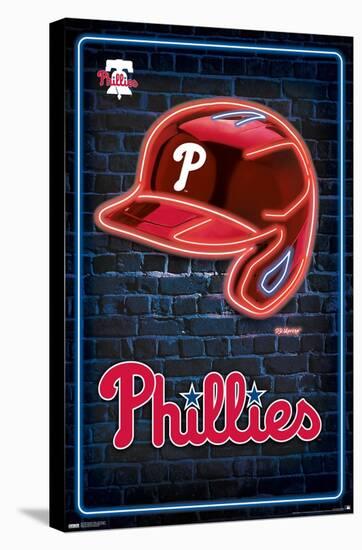 MLB Philadelphia Phillies - Neon Helmet 23-Trends International-Stretched Canvas