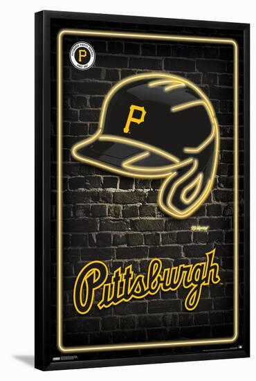 MLB Pittsburgh Pirates - Neon Helmet 23-Trends International-Framed Poster