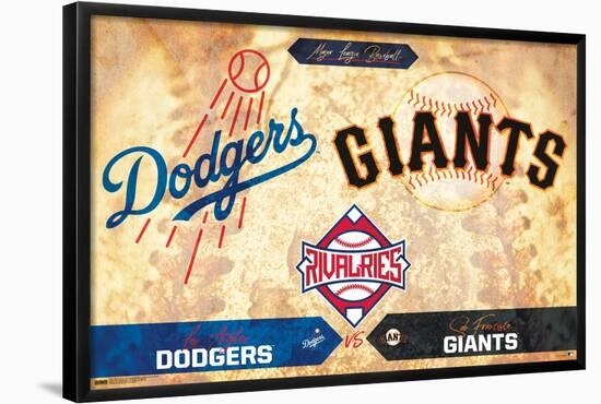 MLB Rivalries - Los Angeles Dodgers vs San Francisco Giants-Trends International-Framed Poster