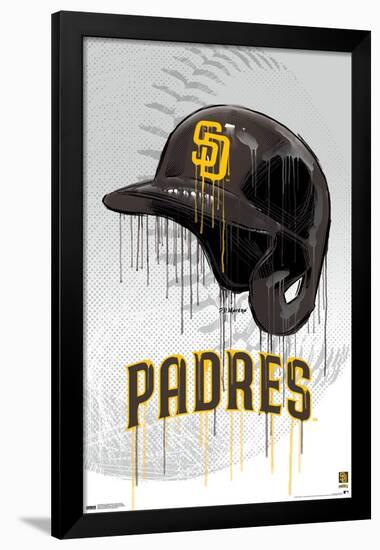 MLB San Diego Padres - Drip Helmet 22-Trends International-Framed Poster