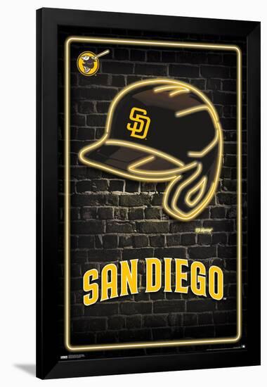 MLB San Diego Padres - Neon Helmet 23-Trends International-Framed Poster