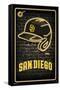 MLB San Diego Padres - Neon Helmet 23-Trends International-Framed Stretched Canvas